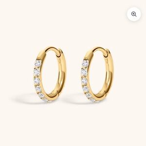 Maison Miru Mini Eternity Hoop Earrings in Titanium